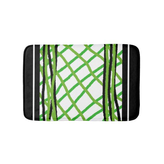 Tapis de bain noir et vert (Devant)