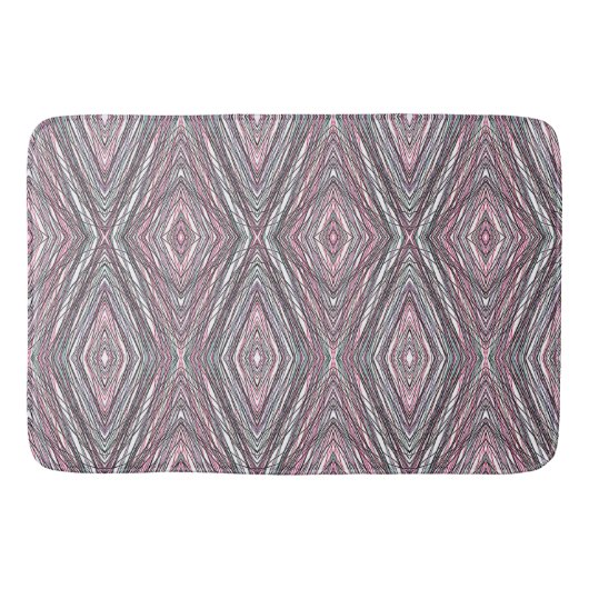 Tapis De Bain Noir gris rose et blanc (Devant)