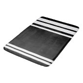Tapis De Bain Noir : Lignes modernes en Blancs (Angle)