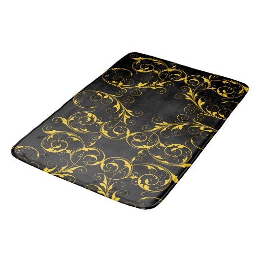 Tapis De Bain Noir & Or (Angle)