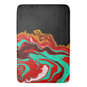 Tapis De Bain Noir, Or, Bourgogne, Marbre Art n (devant Vertical)