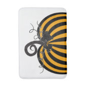 Tapis De Bain Noir & Orange Citrouille rayé Chic Automne automne (Devant (Vertical))
