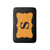 Tapis De Bain Noir Orange Monogramme initial Maison Décor (Devant (Vertical))