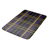Tapis De Bain Noir Plaid Traditionnel, Crème Beurre, Plum Foncé. (Angle)