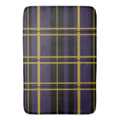 Tapis De Bain Noir Plaid Traditionnel, Crème Beurre, Plum Foncé. (devant Vertical)