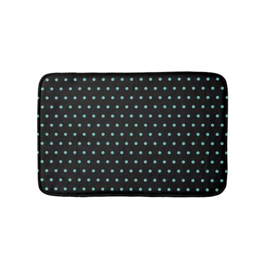Tapis De Bain Noir Polka TURQUOISE élégant (Devant)