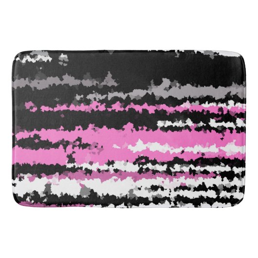 Tapis De Bain noir rose et blanc (Devant)