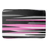 Tapis De Bain Noir rose et blanc Abstrait (Devant)