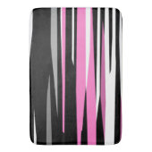 Tapis De Bain Noir rose et blanc Abstrait (devant Vertical)