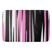 Tapis De Bain Noir rose et blanc Abstrait (Devant)
