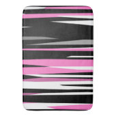 Tapis De Bain Noir rose et blanc Abstrait (devant Vertical)