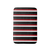 Tapis De Bain Noir Rouge Blanc rayé Salle de bain Mat (Devant (Vertical))
