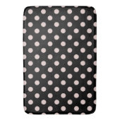Tapis De Bain Noir & Rouge Légèrement Rose Points Ronds (devant Vertical)