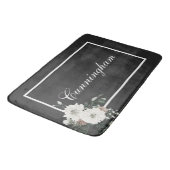 Tapis De Bain Noir rustique Noir & Blanc Nom Pine (Angle)