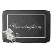 Tapis De Bain Noir rustique Noir & Blanc Nom Pine (Devant)