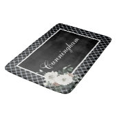 Tapis De Bain Noir rustique Noir & Blanc Nom Plaid Pine (Angle)