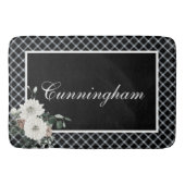 Tapis De Bain Noir rustique Noir & Blanc Nom Plaid Pine (Devant)