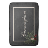 Tapis De Bain Noir rustique Noir & Crème Nom Pine (devant Vertical)