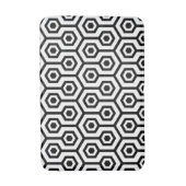 Tapis De Bain Noir sur le Motif géométrique octogone blanc (Devant (Vertical))