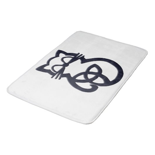 Tapis De Bain Noir Trinity Knot Celtic Chat Bain Mat (Angle)