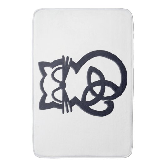 Tapis De Bain Noir Trinity Knot Celtic Chat Bain Mat (devant Vertical)