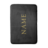 Tapis de bain noir uni personnalisé avec nom perso (Devant (Vertical))