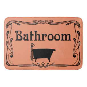 Tapis De Bain Noir vintage de pêche de baquet de salle de bains