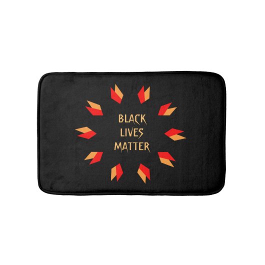 Tapis de bain noirs de matière des vies (Devant)