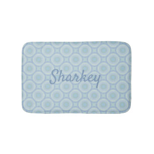 Tapis De Bain Nom bleu sur Overlapping Ocean Bubbles