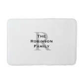 Tapis De Bain Nom classique en blanc et noir monogrammé (Devant)