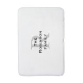 Tapis De Bain Nom classique en blanc et noir monogrammé (Devant (Vertical))