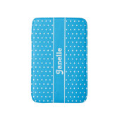 Tapis De Bain Nom classique Pois bleu et blanc (Devant (Vertical))