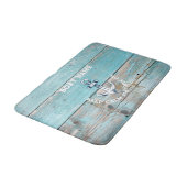 Tapis De Bain Nom de bateau nautique Ancre Bois rustique (Angle)