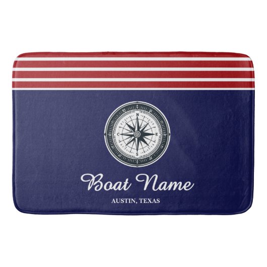 Tapis De Bain Nom de bateau personnalisé (Devant)
