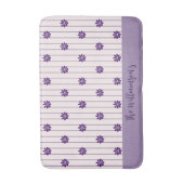 Tapis De Bain Nom De Famille Fleurs Indigo, Broussettes & Violet (Devant (Vertical))