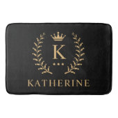 Tapis De Bain Nom de la Personnaliser et premier monogramme noir (Devant)