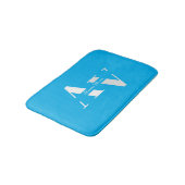 Tapis De Bain Nom de monogramme girly bleu ciel tendance (Angle)