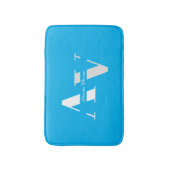 Tapis De Bain Nom de monogramme girly bleu ciel tendance (Devant (Vertical))