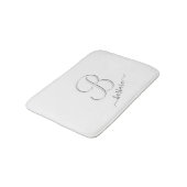Tapis De Bain Nom de monogramme personnalisé blanc élégant (Angle)