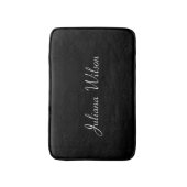 Tapis De Bain Nom de script noir moderne Monogramme tendance (Devant (Vertical))