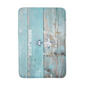 Tapis De Bain Nom du bateau nautique Ancre Bois rustique (Devant (Vertical))
