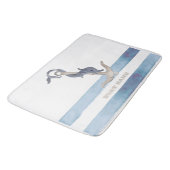 Tapis De Bain Nom du bateau nautique, Ancre Dauphin Stripes (Angle)