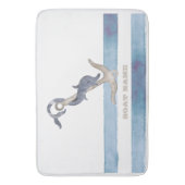 Tapis De Bain Nom du bateau nautique, Ancre Dauphin Stripes (devant Vertical)