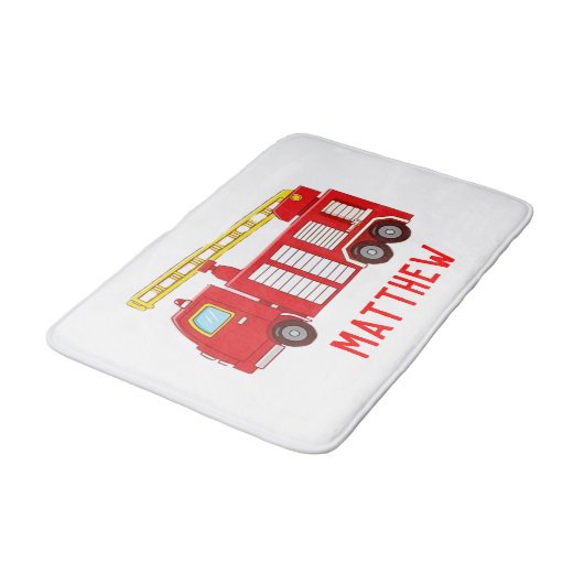 Tapis De Bain Nom du camion-feu Bath Mat (Angle)