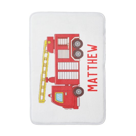 Tapis De Bain Nom du camion-feu Bath Mat (Devant (Vertical))