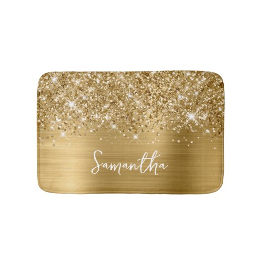 Tapis De Bain Nom du glamour doré Glittery (Devant)