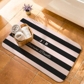 Tapis De Bain Nom Du Monogramme En Gris Rose Et Noir