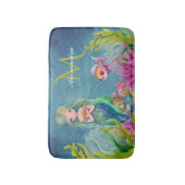 Tapis De Bain Nom du monogramme mignon Sirène (Devant (Vertical))