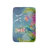 Tapis De Bain Nom du monogramme mignon Sirène (Devant (Vertical))