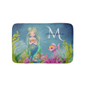 Tapis De Bain Nom du monogramme mignon Sirène (Devant)